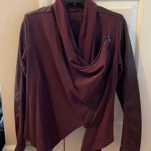 BlankNYC leather look and sweatshirt blazer